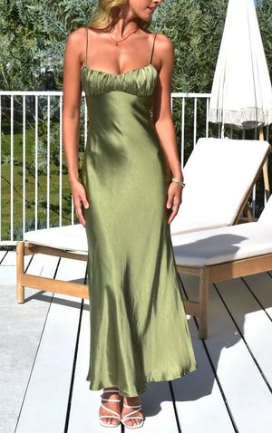 Elegance Envy Dress | Olive Green