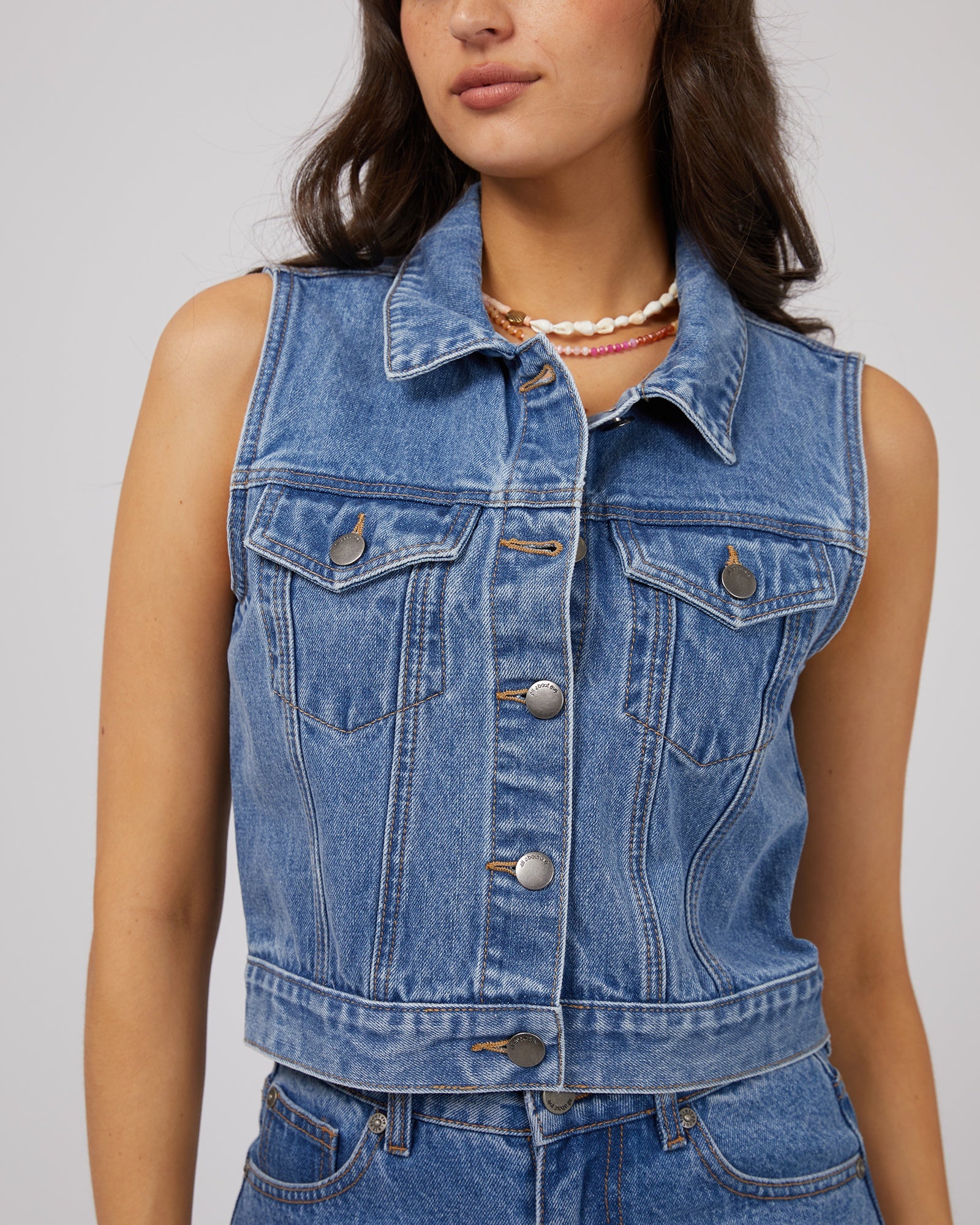 Harper Vest / Hertiage Blue |  All About Eve