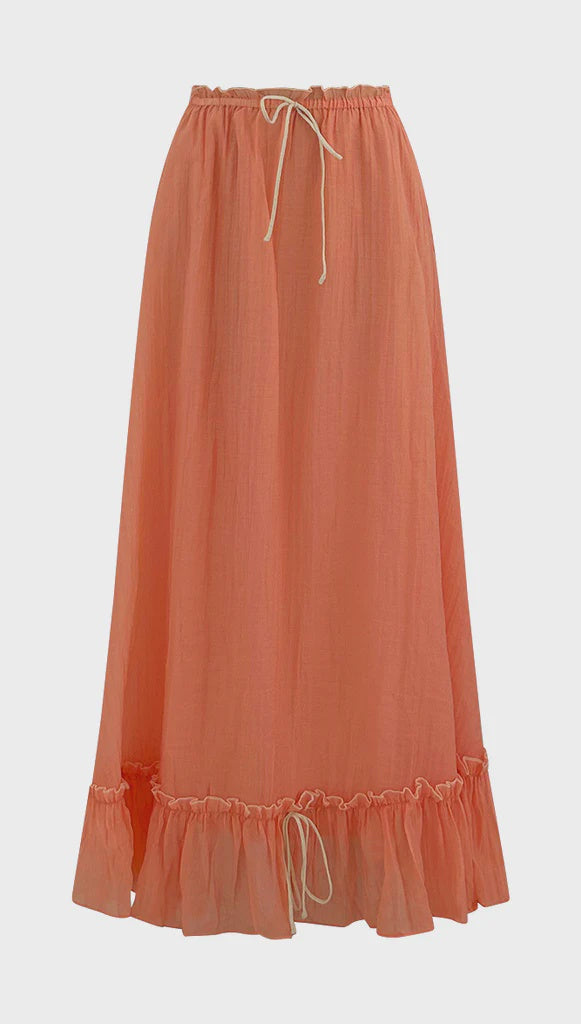 Peach Petal Maxi Skirt