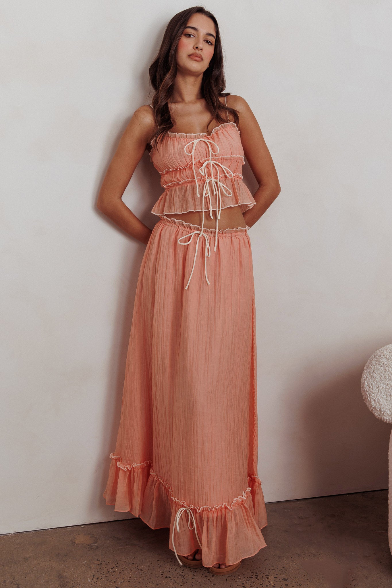 Peach Petal Maxi Skirt