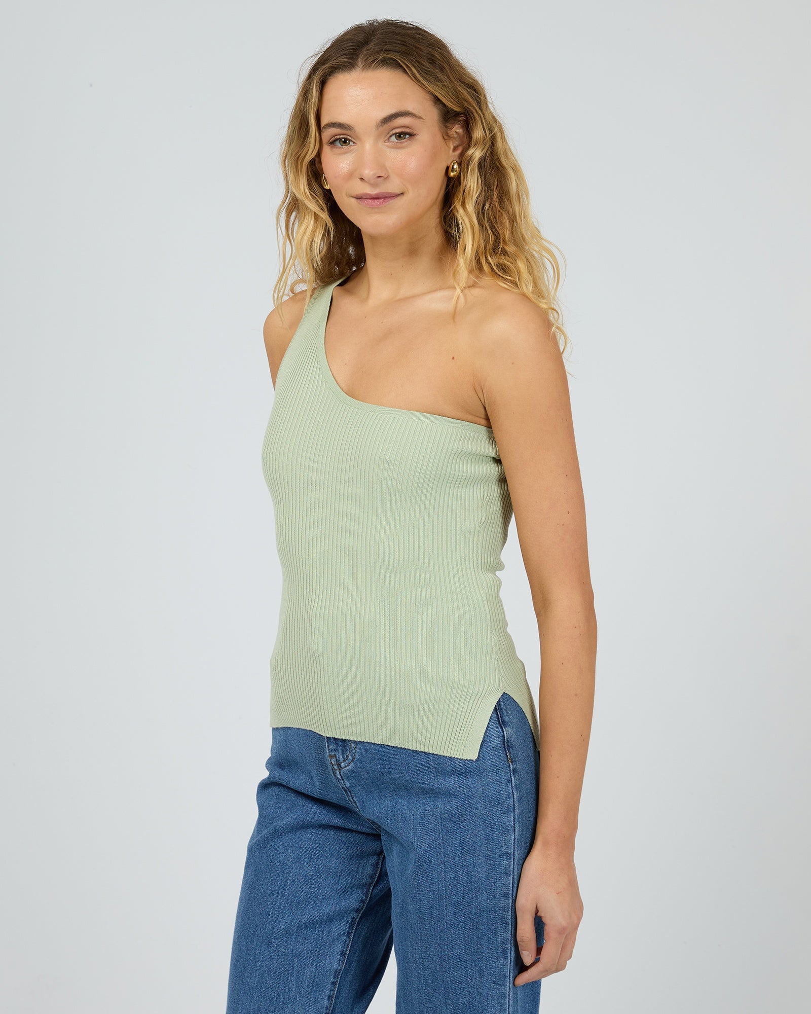 Dustin One Shoulder Top / Sage | Silent Theory