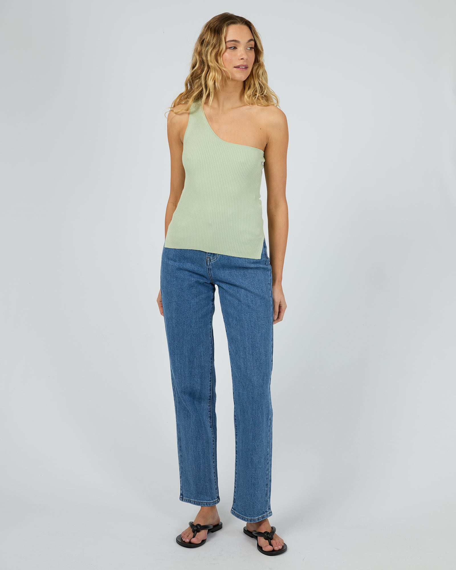 Dustin One Shoulder Top / Sage | Silent Theory