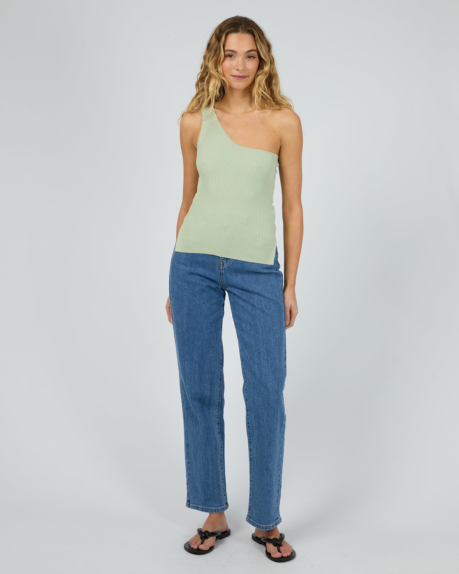 Dustin One Shoulder Top / Sage | Silent Theory