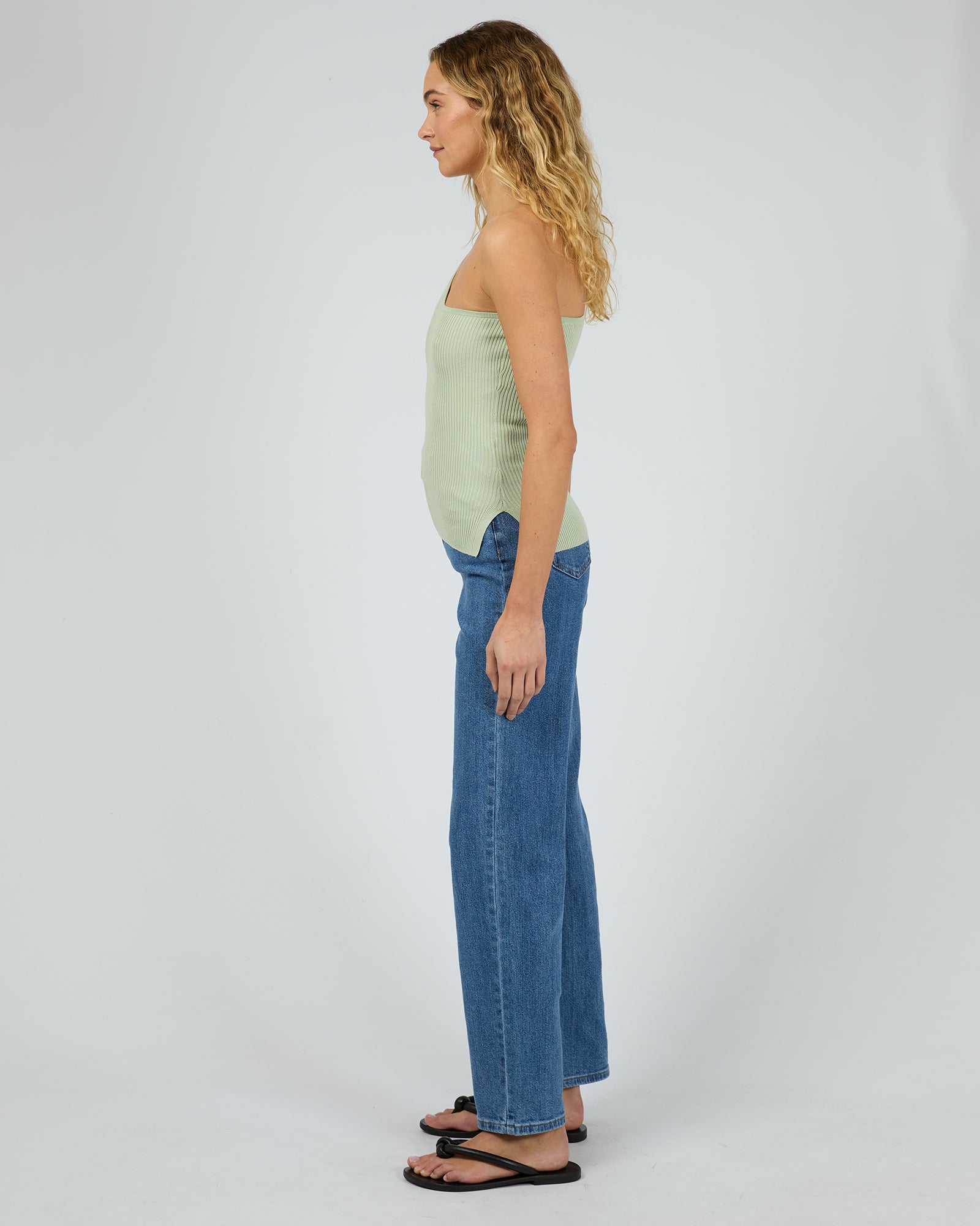 Dustin One Shoulder Top / Sage | Silent Theory