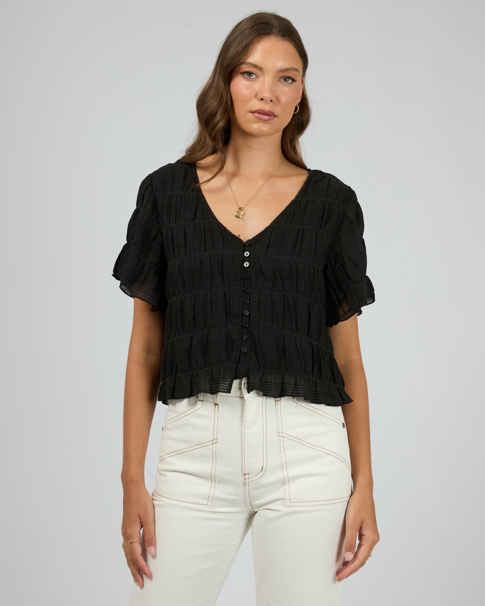 Maude Short Sleeve Shirt / Black