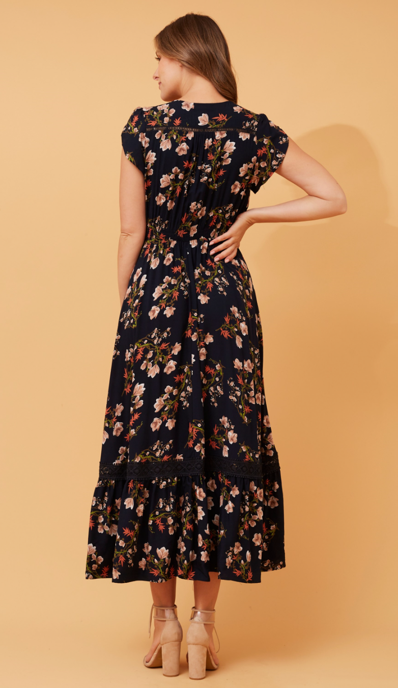 Nightfall Florals Dress | Navy Floral