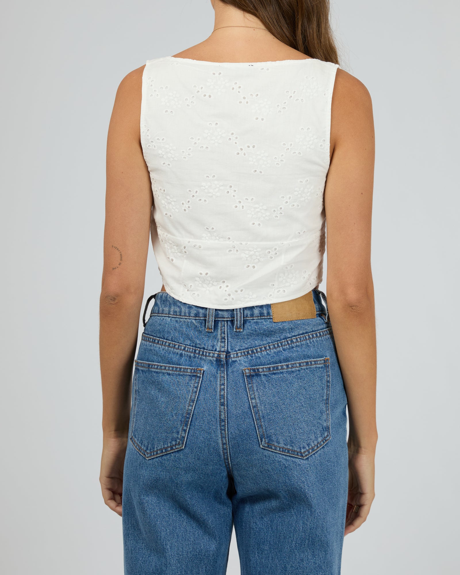 Sutton Broderie Top Vintage / White | All About Eve