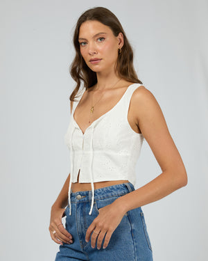 Sutton Broderie Top Vintage / White | All About Eve