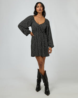 Wren Long Sleeve Mini Dress / Black | All About Eve